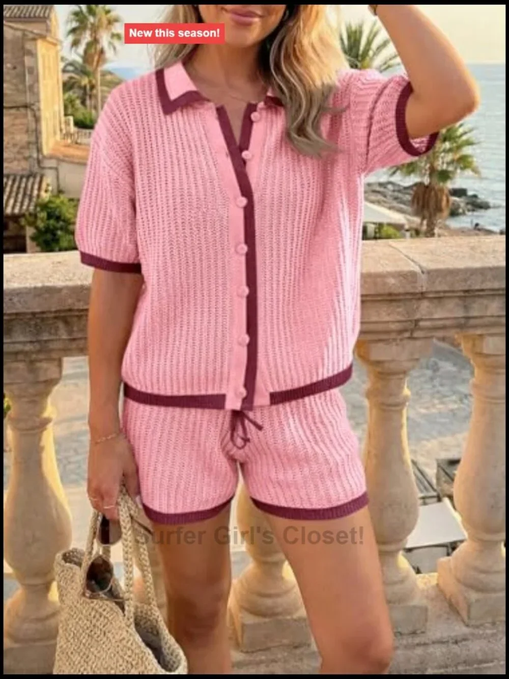 2 Piece Short Set Summer Vacation Knit Lounge Outfit
